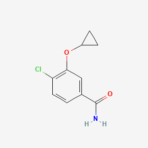 molecular formula C10H10ClNO2 B14832146 4-Chloro-3-cyclopropoxybenzamide 