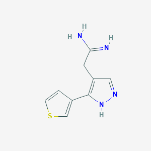 2-(3-(thiophen-3-yl)-1H-pyrazol-4-yl)acetimidamide