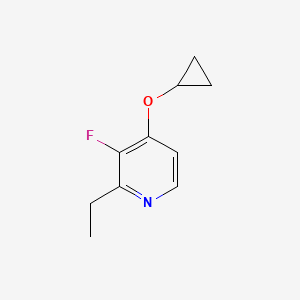 molecular formula C10H12FNO B14832165 4-Cyclopropoxy-2-ethyl-3-fluoropyridine 