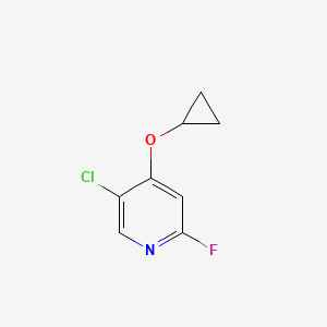 molecular formula C8H7ClFNO B14832173 5-Chloro-4-cyclopropoxy-2-fluoropyridine 