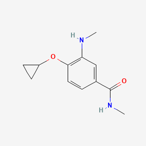 molecular formula C12H16N2O2 B14832189 4-Cyclopropoxy-N-methyl-3-(methylamino)benzamide 