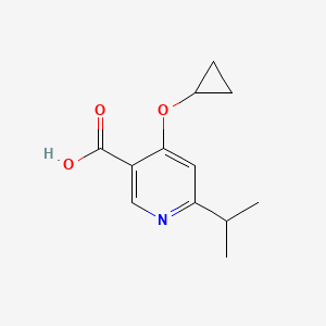 molecular formula C12H15NO3 B14832195 4-Cyclopropoxy-6-isopropylnicotinic acid 