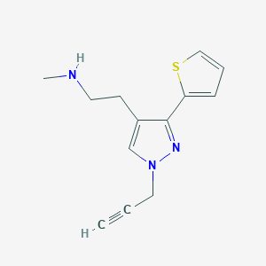 N-methyl-2-(1-(prop-2-yn-1-yl)-3-(thiophen-2-yl)-1H-pyrazol-4-yl)ethan-1-amine
