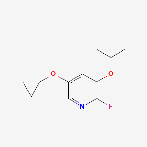 molecular formula C11H14FNO2 B14832210 5-Cyclopropoxy-2-fluoro-3-isopropoxypyridine 