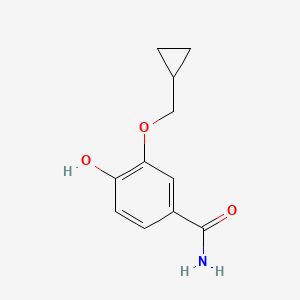 molecular formula C11H13NO3 B14832215 3-(Cyclopropylmethoxy)-4-hydroxybenzamide 