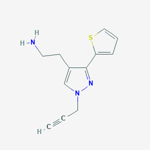 molecular formula C12H13N3S B1483223 2-(1-(prop-2-yn-1-yl)-3-(thiophen-2-yl)-1H-pyrazol-4-yl)ethan-1-amine CAS No. 2098140-28-2