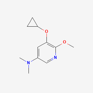 molecular formula C11H16N2O2 B14832240 5-Cyclopropoxy-6-methoxy-N,N-dimethylpyridin-3-amine 