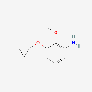 molecular formula C10H13NO2 B14832247 3-Cyclopropoxy-2-methoxyaniline 