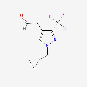 molecular formula C10H11F3N2O B1483226 2-(1-(cyclopropylmethyl)-3-(trifluoromethyl)-1H-pyrazol-4-yl)acetaldehyde CAS No. 2098131-12-3