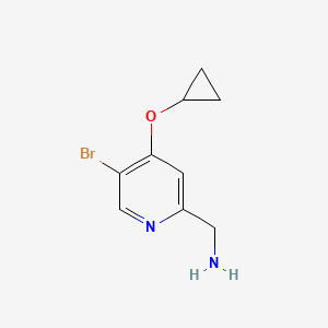 molecular formula C9H11BrN2O B14832269 (5-Bromo-4-cyclopropoxypyridin-2-YL)methanamine 