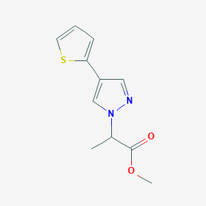 molecular formula C11H12N2O2S B1483228 methyl 2-(4-(thiophen-2-yl)-1H-pyrazol-1-yl)propanoate CAS No. 2097980-17-9
