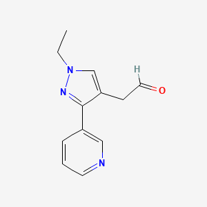 2-(1-ethyl-3-(pyridin-3-yl)-1H-pyrazol-4-yl)acetaldehyde