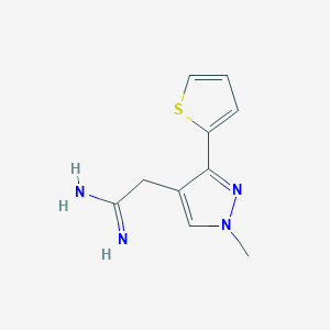 molecular formula C10H12N4S B1483230 2-(1-methyl-3-(thiophen-2-yl)-1H-pyrazol-4-yl)acetimidamide CAS No. 2098079-94-6