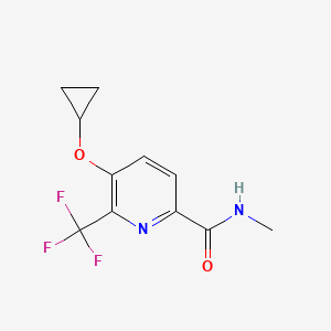 molecular formula C11H11F3N2O2 B14832301 5-Cyclopropoxy-N-methyl-6-(trifluoromethyl)picolinamide 