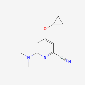 molecular formula C11H13N3O B14832303 4-Cyclopropoxy-6-(dimethylamino)picolinonitrile 