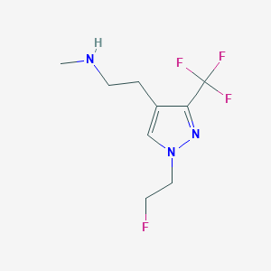 molecular formula C9H13F4N3 B1483231 2-(1-(2-fluoroethyl)-3-(trifluoromethyl)-1H-pyrazol-4-yl)-N-methylethan-1-amine CAS No. 2097971-44-1