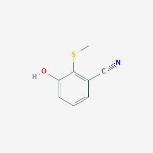 molecular formula C8H7NOS B14832315 3-Hydroxy-2-(methylthio)benzonitrile 