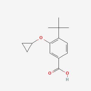 molecular formula C14H18O3 B14832317 4-Tert-butyl-3-cyclopropoxybenzoic acid 