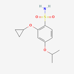 molecular formula C12H17NO4S B14832322 2-Cyclopropoxy-4-isopropoxybenzenesulfonamide 