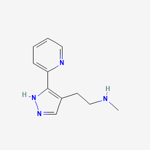 N-methyl-2-(3-(pyridin-2-yl)-1H-pyrazol-4-yl)ethan-1-amine