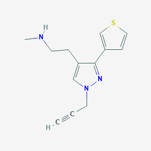 N-methyl-2-(1-(prop-2-yn-1-yl)-3-(thiophen-3-yl)-1H-pyrazol-4-yl)ethan-1-amine