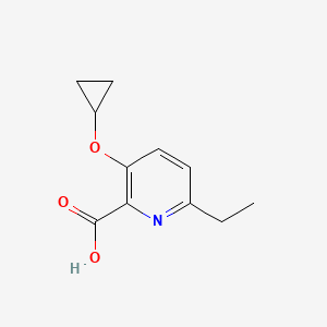 molecular formula C11H13NO3 B14832347 3-Cyclopropoxy-6-ethylpicolinic acid 