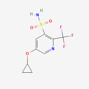 molecular formula C9H9F3N2O3S B14832351 5-Cyclopropoxy-2-(trifluoromethyl)pyridine-3-sulfonamide 