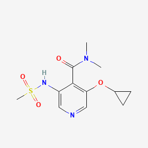 molecular formula C12H17N3O4S B14832353 3-Cyclopropoxy-N,N-dimethyl-5-(methylsulfonamido)isonicotinamide 