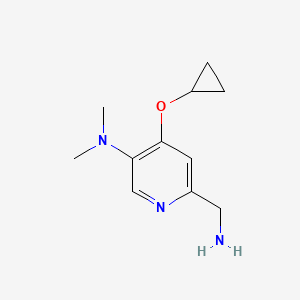 molecular formula C11H17N3O B14832371 6-(Aminomethyl)-4-cyclopropoxy-N,N-dimethylpyridin-3-amine 