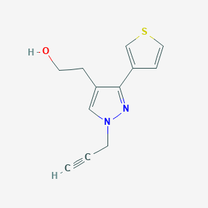 molecular formula C12H12N2OS B1483238 2-(1-(prop-2-yn-1-yl)-3-(thiophen-3-yl)-1H-pyrazol-4-yl)ethan-1-ol CAS No. 2098136-05-9