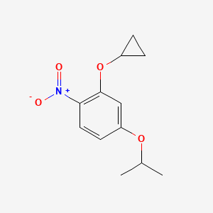 molecular formula C12H15NO4 B14832386 2-Cyclopropoxy-4-isopropoxy-1-nitrobenzene 