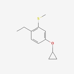 molecular formula C12H16OS B14832393 (5-Cyclopropoxy-2-ethylphenyl)(methyl)sulfane 