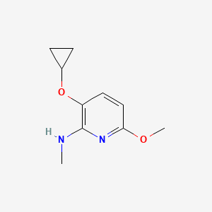 molecular formula C10H14N2O2 B14832405 3-Cyclopropoxy-6-methoxy-N-methylpyridin-2-amine 