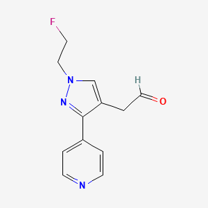 2-(1-(2-fluoroethyl)-3-(pyridin-4-yl)-1H-pyrazol-4-yl)acetaldehyde