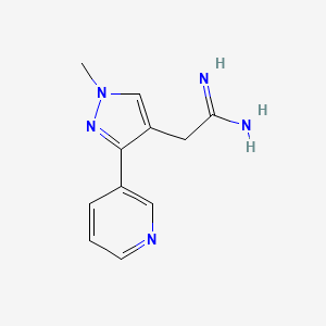molecular formula C11H13N5 B1483242 2-(1-methyl-3-(pyridin-3-yl)-1H-pyrazol-4-yl)acetimidamide CAS No. 2098139-78-5