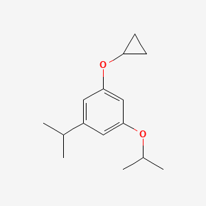 molecular formula C15H22O2 B14832454 1-Cyclopropoxy-3-isopropoxy-5-isopropylbenzene 