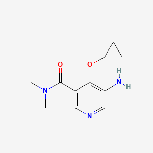 molecular formula C11H15N3O2 B14832466 5-Amino-4-cyclopropoxy-N,N-dimethylnicotinamide 