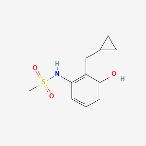 molecular formula C11H15NO3S B14832484 N-(2-(Cyclopropylmethyl)-3-hydroxyphenyl)methanesulfonamide 