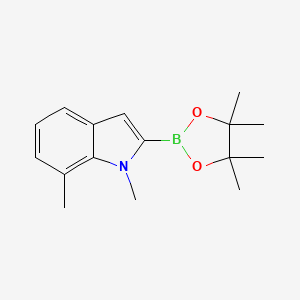 molecular formula C16H22BNO2 B14832492 1,7-Dimethyl-2-(4,4,5,5-tetramethyl-1,3,2-dioxaborolan-2-YL)-indole 