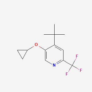 molecular formula C13H16F3NO B14832516 4-Tert-butyl-5-cyclopropoxy-2-(trifluoromethyl)pyridine 