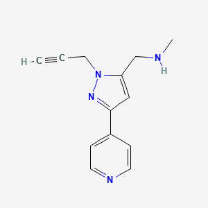 N-methyl-1-(1-(prop-2-yn-1-yl)-3-(pyridin-4-yl)-1H-pyrazol-5-yl)methanamine