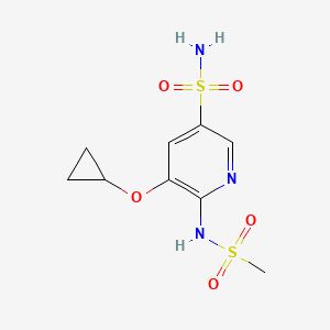 molecular formula C9H13N3O5S2 B14832563 5-Cyclopropoxy-6-(methylsulfonamido)pyridine-3-sulfonamide 