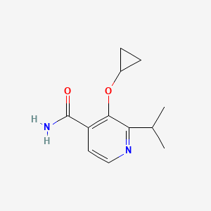 molecular formula C12H16N2O2 B14832580 3-Cyclopropoxy-2-isopropylisonicotinamide 