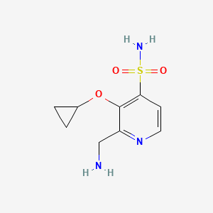 molecular formula C9H13N3O3S B14832587 2-(Aminomethyl)-3-cyclopropoxypyridine-4-sulfonamide 