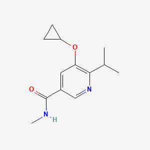 molecular formula C13H18N2O2 B14832599 5-Cyclopropoxy-6-isopropyl-N-methylnicotinamide 