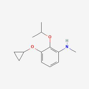 molecular formula C13H19NO2 B14832615 3-Cyclopropoxy-2-isopropoxy-N-methylaniline 