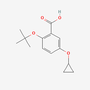 molecular formula C14H18O4 B14832622 2-Tert-butoxy-5-cyclopropoxybenzoic acid 