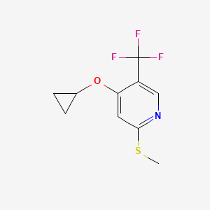 molecular formula C10H10F3NOS B14832624 4-Cyclopropoxy-2-(methylthio)-5-(trifluoromethyl)pyridine 