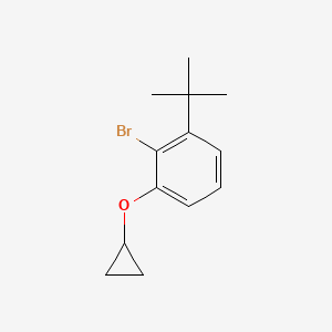 molecular formula C13H17BrO B14832632 2-Bromo-1-tert-butyl-3-cyclopropoxybenzene 