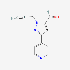 molecular formula C12H9N3O B1483264 1-(prop-2-yn-1-yl)-3-(pyridin-4-yl)-1H-pyrazole-5-carbaldehyde CAS No. 2090966-86-0